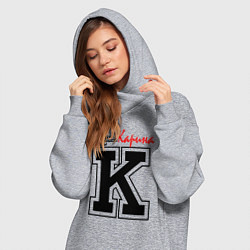 Женское худи-платье Карина - человек с большой буквы, цвет: меланж — фото 2