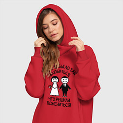 Женское худи-платье Надо ж было так влюбиться, цвет: красный — фото 2