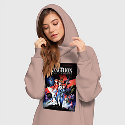 Женское худи-платье Рей Аянами Аска Лэнгли Сорью, цвет: пыльно-розовый — фото 2