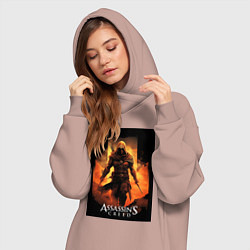 Женское худи-платье Assassins creed песочная буря, цвет: пыльно-розовый — фото 2