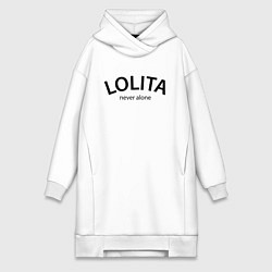 Женское худи-платье Lolita never alone - motto, цвет: белый