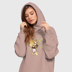 Женское худи-платье Яо Яо из Геншин Импакт, цвет: пыльно-розовый — фото 2