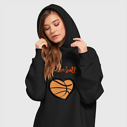 Женское худи-платье Basket lover, цвет: черный — фото 2