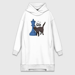 Женская толстовка-платье Кот Зефир и шахматный ферзь