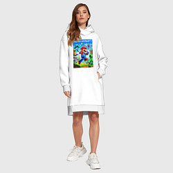 Женское худи-платье Mario in Minecraft - ai art collaboration, цвет: белый — фото 2