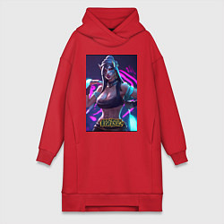 Женское худи-платье League of Legends Akali Kda, цвет: красный