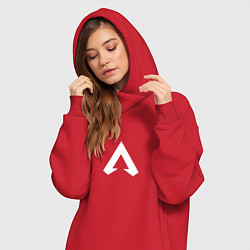 Женское худи-платье Logo apex, цвет: красный — фото 2