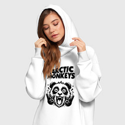Женское худи-платье Arctic Monkeys - rock panda, цвет: белый — фото 2