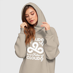 Женское худи-платье Cloud9 - in logo, цвет: миндальный — фото 2