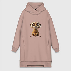 Женская толстовка-платье Сурикат в стойке