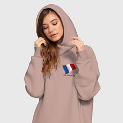 Женское худи-платье Im French - motto, цвет: пыльно-розовый — фото 2