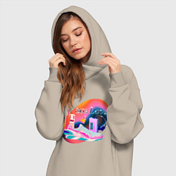 Женское худи-платье 80s Love, цвет: миндальный — фото 2