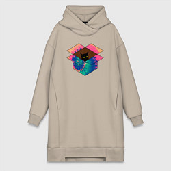 Женское худи-платье Не выходи из коробки, цвет: миндальный