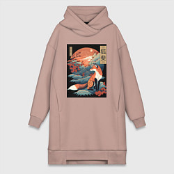 Женская толстовка-платье Лиса в японском стиле