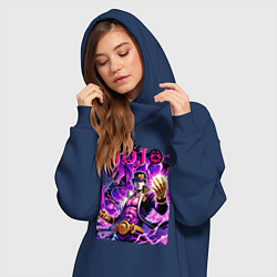 Женское худи-платье Jotaro Kujo and his new stand ai art, цвет: тёмно-синий — фото 2