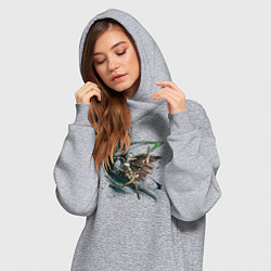 Женское худи-платье Высшая Эльфийка-Лучница из Goblin Slayer, цвет: меланж — фото 2