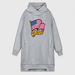 Женское худи-платье American flag, цвет: меланж