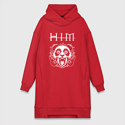Женское худи-платье HIM rock panda, цвет: красный