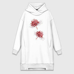 Женское худи-платье Токийский гуль Паучья лилия, цвет: белый