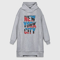 Женская толстовка-платье Америка Нью-Йорк