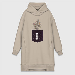 Женская толстовка-платье Космический карман