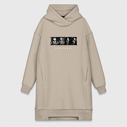 Женское худи-платье Kraftwerk - The band, цвет: миндальный