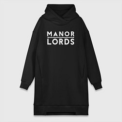 Женское худи-платье Manor lords logo, цвет: черный