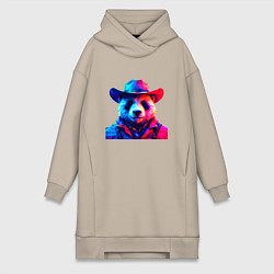 Женская толстовка-платье Панда ковбой