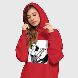 Женское худи-платье Эйкити Онидзука учитель, цвет: красный — фото 2