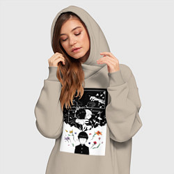 Женское худи-платье Моб Психо Шигэо Кагэяма, цвет: миндальный — фото 2