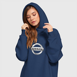 Женское худи-платье Nissan logo, цвет: тёмно-синий — фото 2