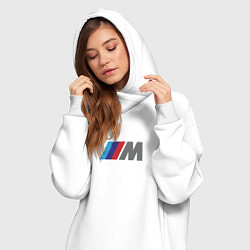 Женское худи-платье BMW logo sport, цвет: белый — фото 2