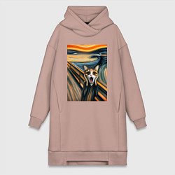 Женская толстовка-платье Кошка кричит - мем нейросеть