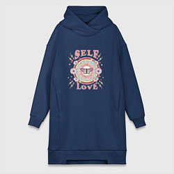 Женское худи-платье Любовь к себе, цвет: тёмно-синий