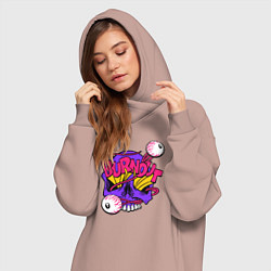 Женское худи-платье Burnout, цвет: пыльно-розовый — фото 2