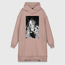 Женская толстовка-платье Человек-бензопила Пауэр Охотница на демонов