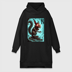 Женское худи-платье Жуткая белка - хэллоуин, цвет: черный
