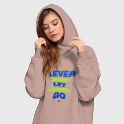Женское худи-платье Never Let Go Jungkook, цвет: пыльно-розовый — фото 2