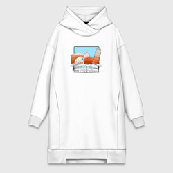 Женское худи-платье Италия достопримечательности, цвет: белый
