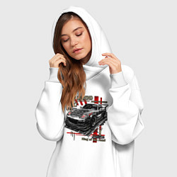 Женское худи-платье Rx7 Twin turbo, цвет: белый — фото 2