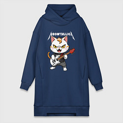 Женская толстовка-платье Meowtallica rock