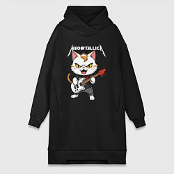 Женская толстовка-платье Meowtallica rock