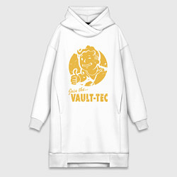 Женское худи-платье Vault boy like print, цвет: белый
