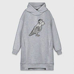 Женская толстовка-платье Голубь почтарь