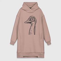 Женская толстовка-платье Гусь в монокле
