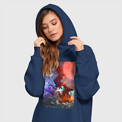 Женское худи-платье Моя геройская академия Кацуки Бакуго Идзуку Мидори, цвет: тёмно-синий — фото 2