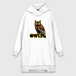 Женское худи-платье Owls, цвет: белый