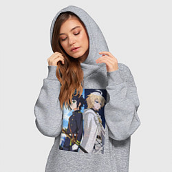 Женское худи-платье Последний Серафим Микаэла Хякуя, цвет: меланж — фото 2