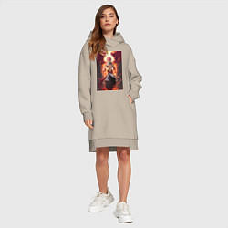 Женское худи-платье Хвост Феи Нацу Драгнил дракон, цвет: миндальный — фото 2