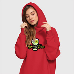 Женское худи-платье Жим и тоник, цвет: красный — фото 2